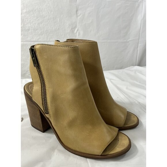 Steve Madden TERRAA Open Toe Booties Natural Leather Size 9.5 - Picture 2 of 15